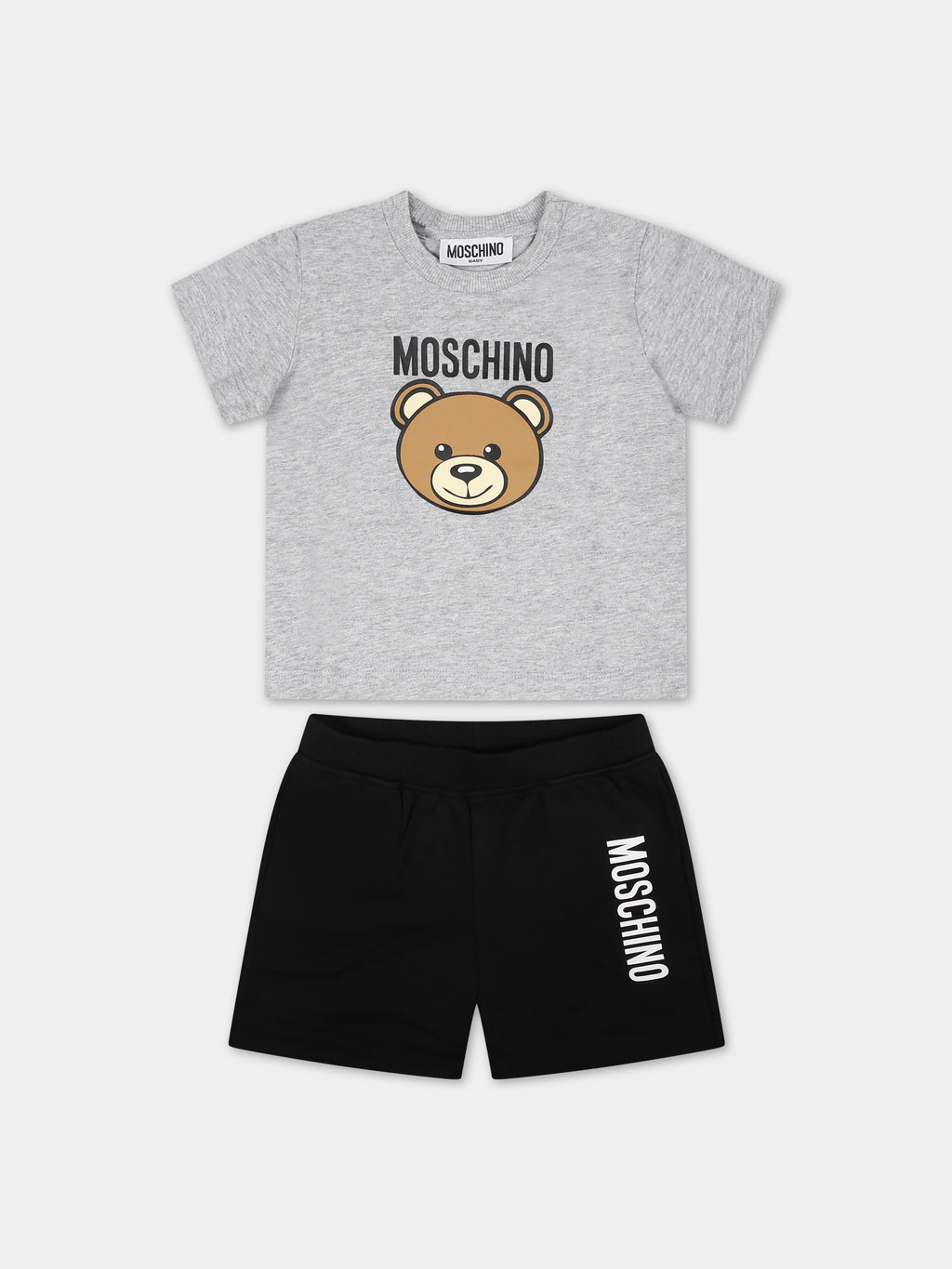 Completo multicolor per neonato con Teddy Bear e logo